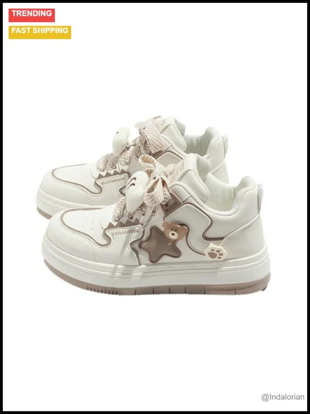 Chunky Y2K Star Sneakers Women's Cute Padded Toe Anti-Slip Comfort Casual Shoes